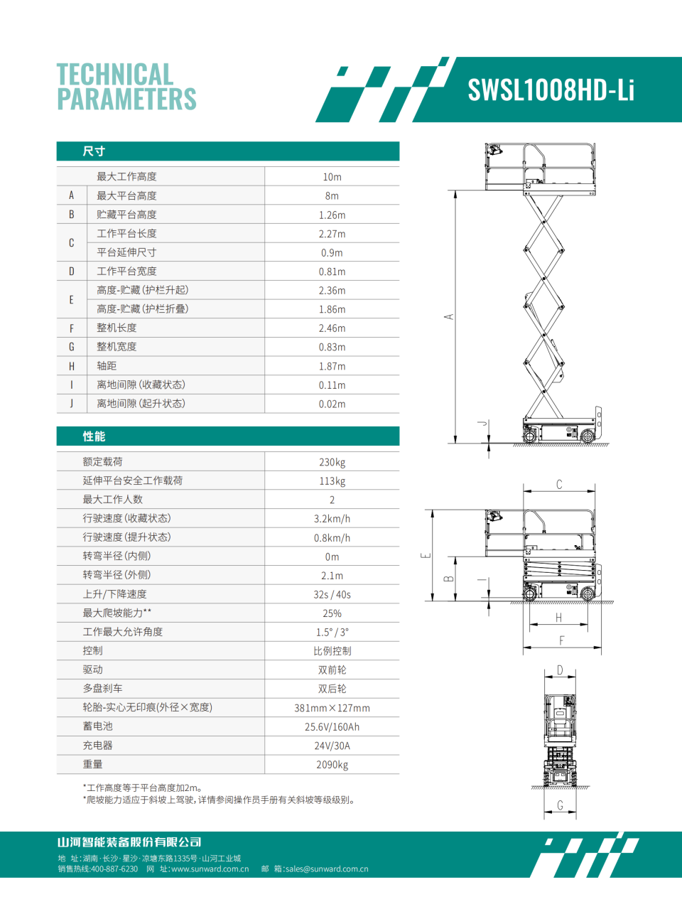 SWSL1008HD-Li 电动剪叉式高空作业平台